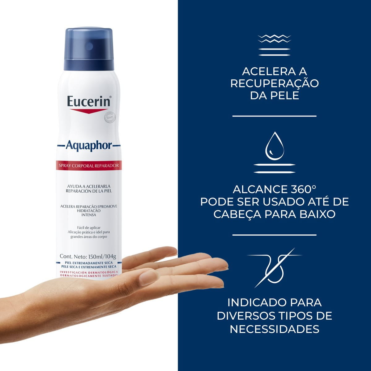 Eucerin Aquaphor Spray Corporal Reparador 150ml – reparação cutânea
