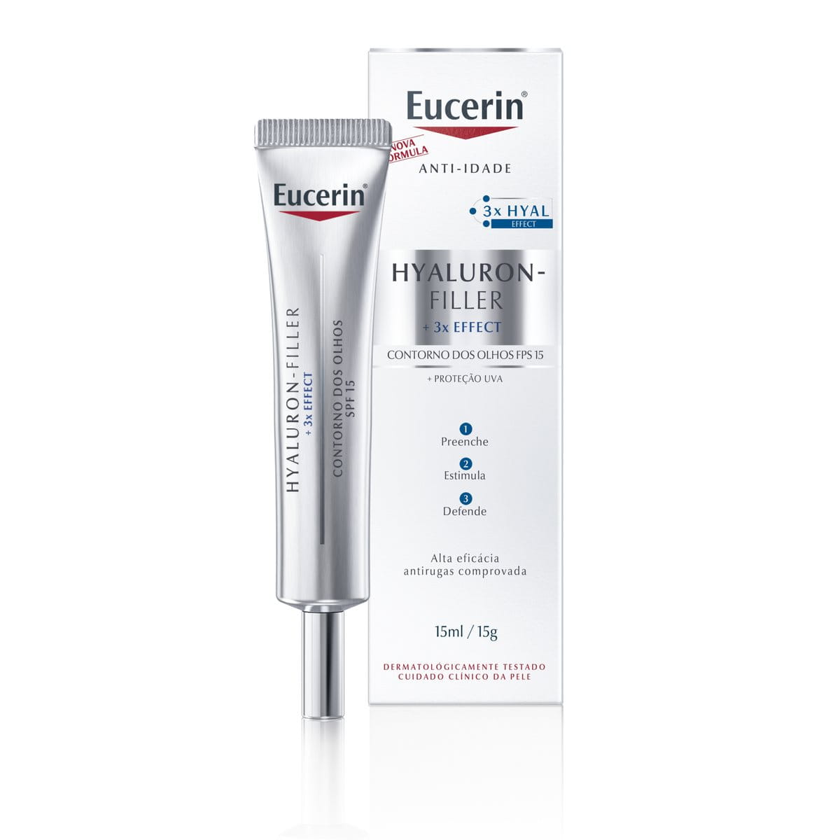 Eucerin Hyaluron-Filler 3x Effect Creme de Olhos Antirrugas FPS 15 15ml