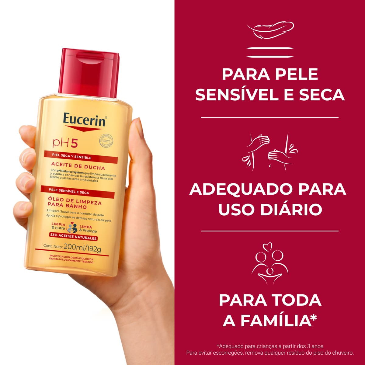 Eucerin pH5 Óleo de Limpeza para Banho 200ml – pele sensível